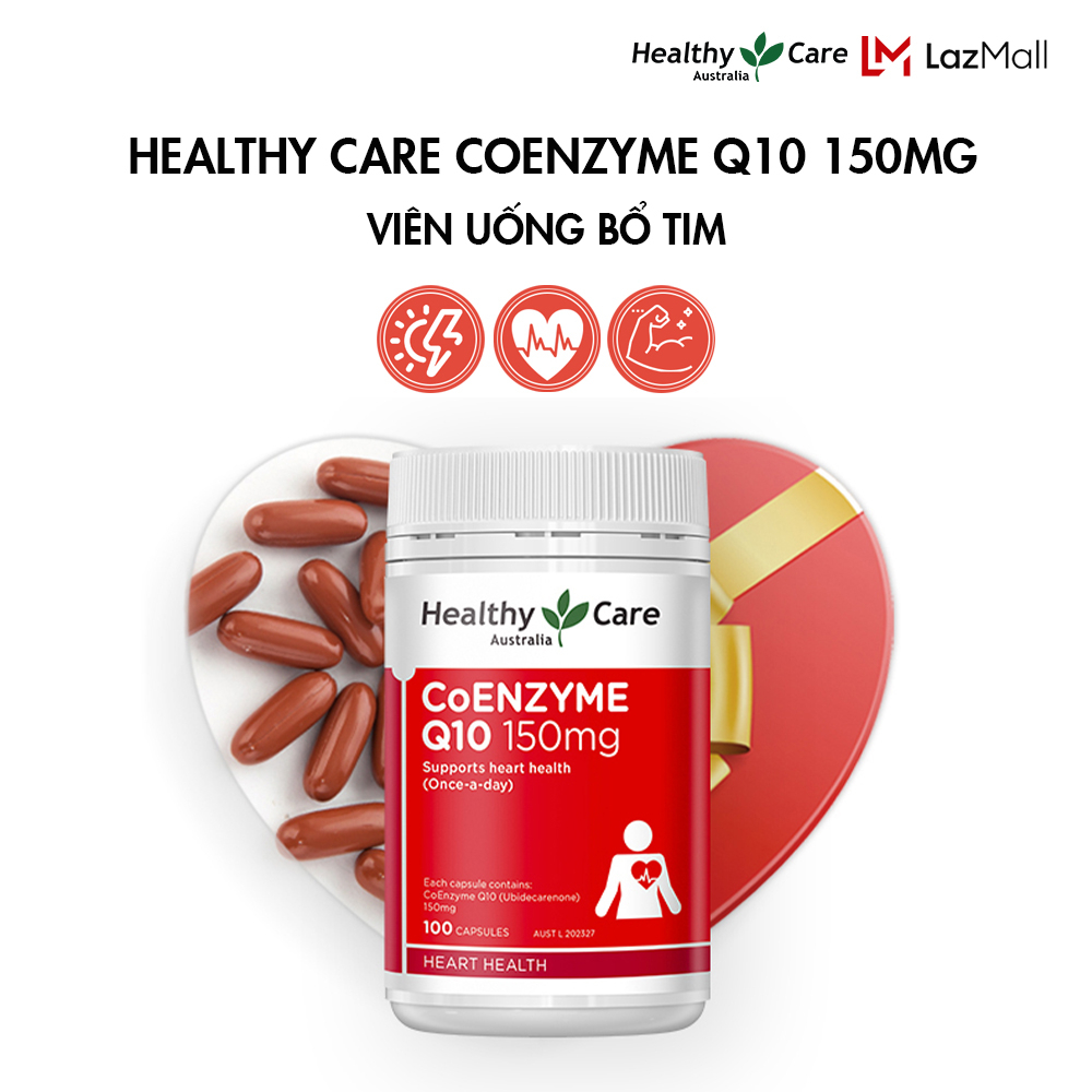 Viên uống bổ tim Úc Healthy Care CoEnzyme Q10 150mg 100 Viên