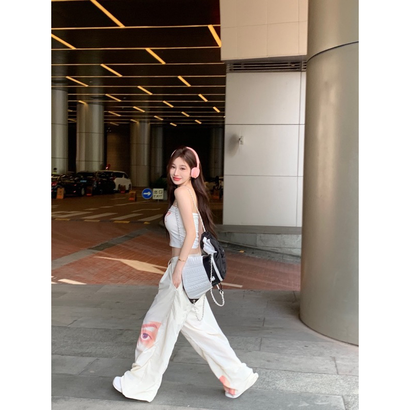 SET ÁO ỐNG + QUẦN ỐNG RỘNG HOẠ TIẾT CÁ TÍNH ULZZANG