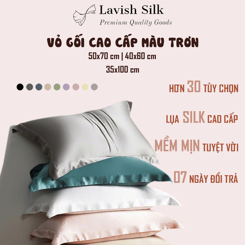 Vỏ gối áo gối Phi Lụa Lavish Silk êm ái mềm mại cao cấp