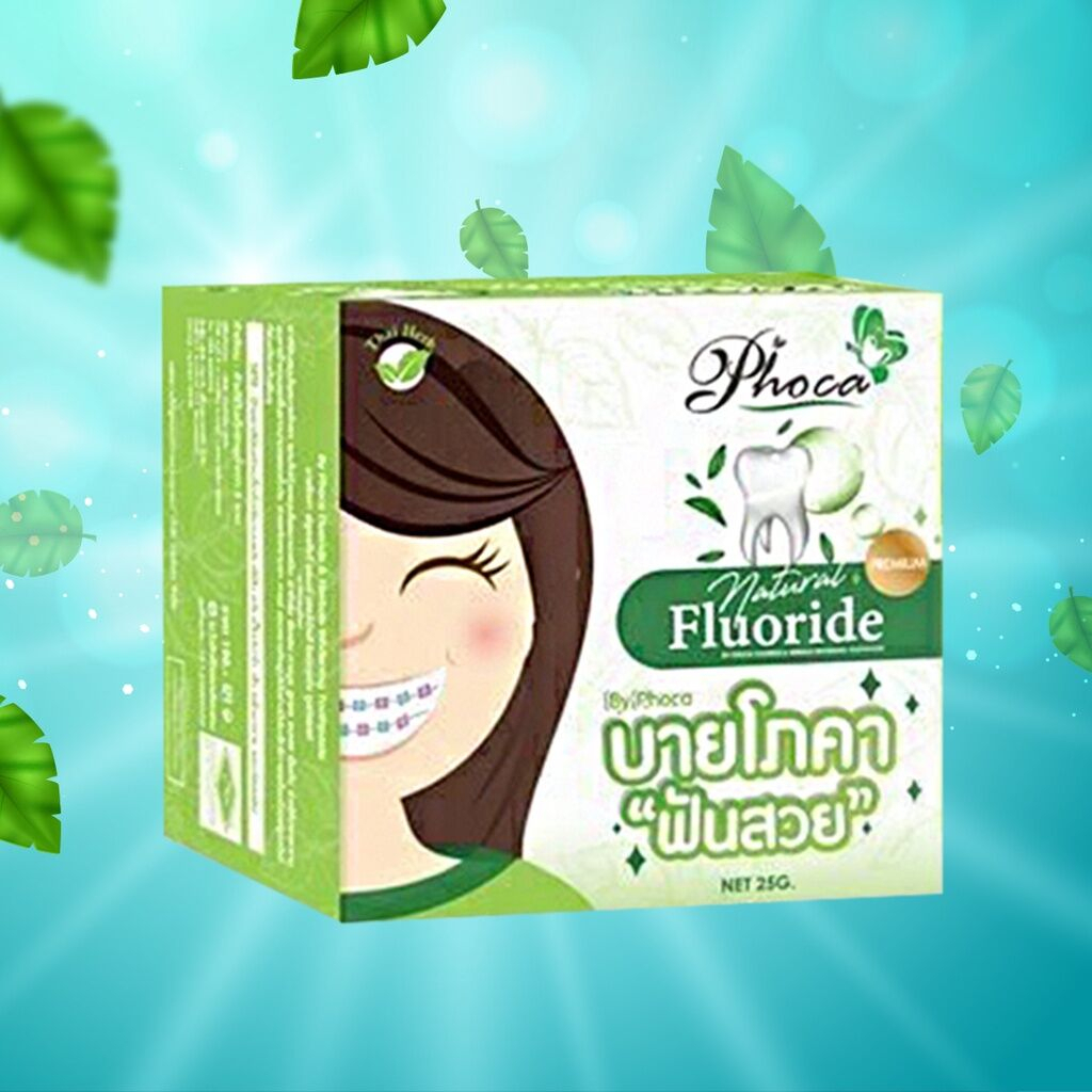 Kem đánh răng thảo dược BY PHOCA Thái Lan 25g giúp răng trắng sáng, dùng được cho người niềng răng NPP Tido88