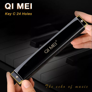 Kèn harmonica qi mei màu đen 24 lỗ - hàng chính hãng cao cấp