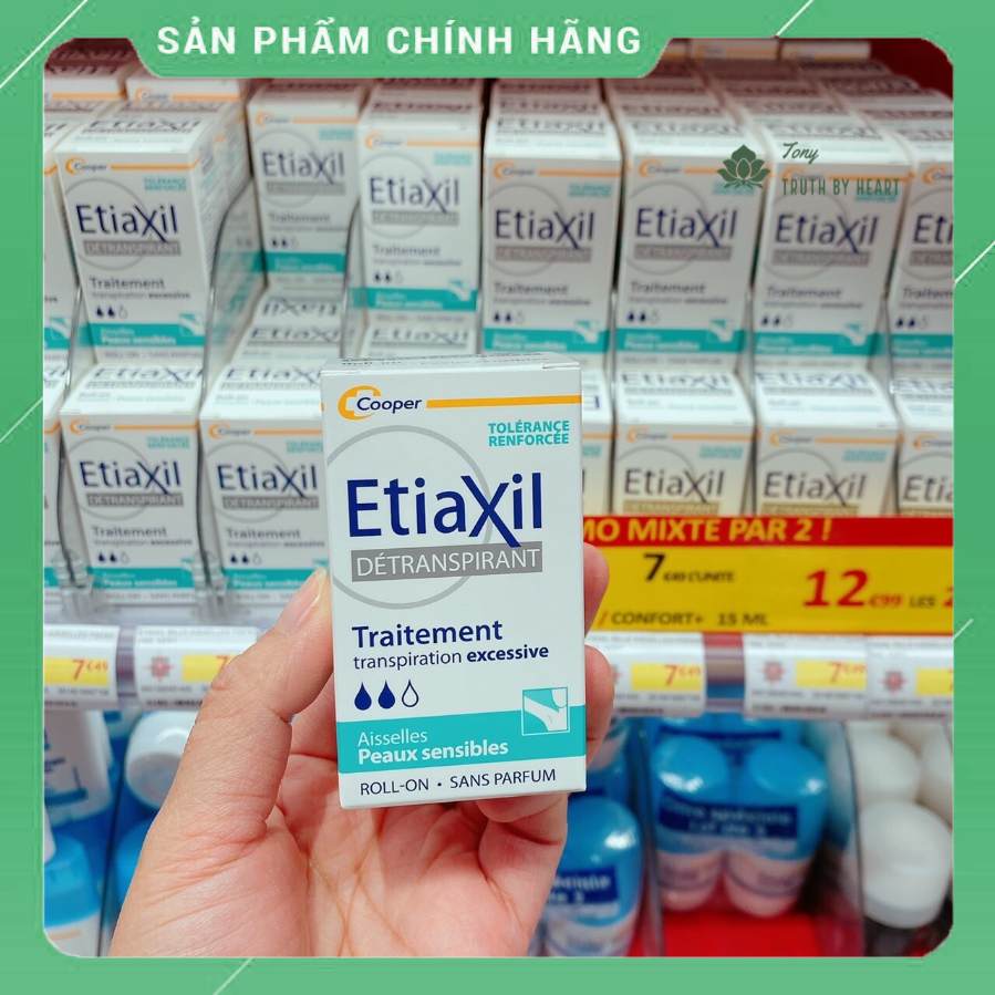 Lăn Ngăn Khử Mùi, Giảm Mồ Hôi Etiaxil Dành Cho Da Nhạy Cảm 15ml (Màu Xanh Lá)