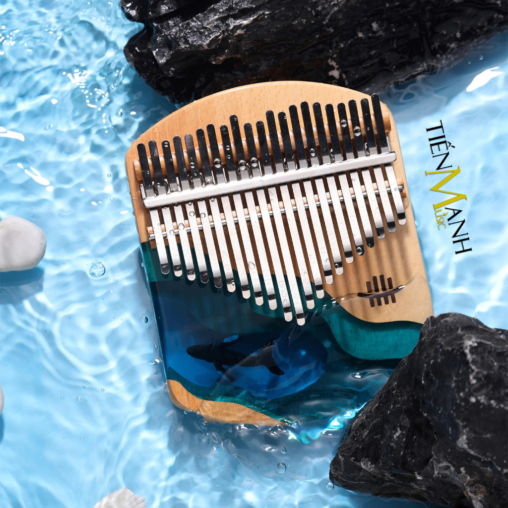 Đàn Kalimba Hluru Resin 21 Phím KW21 Hình Cá Heo, Voi - Acrylic Keo đổ nhựa Thủy Tinh hữu cơ trong suốt
