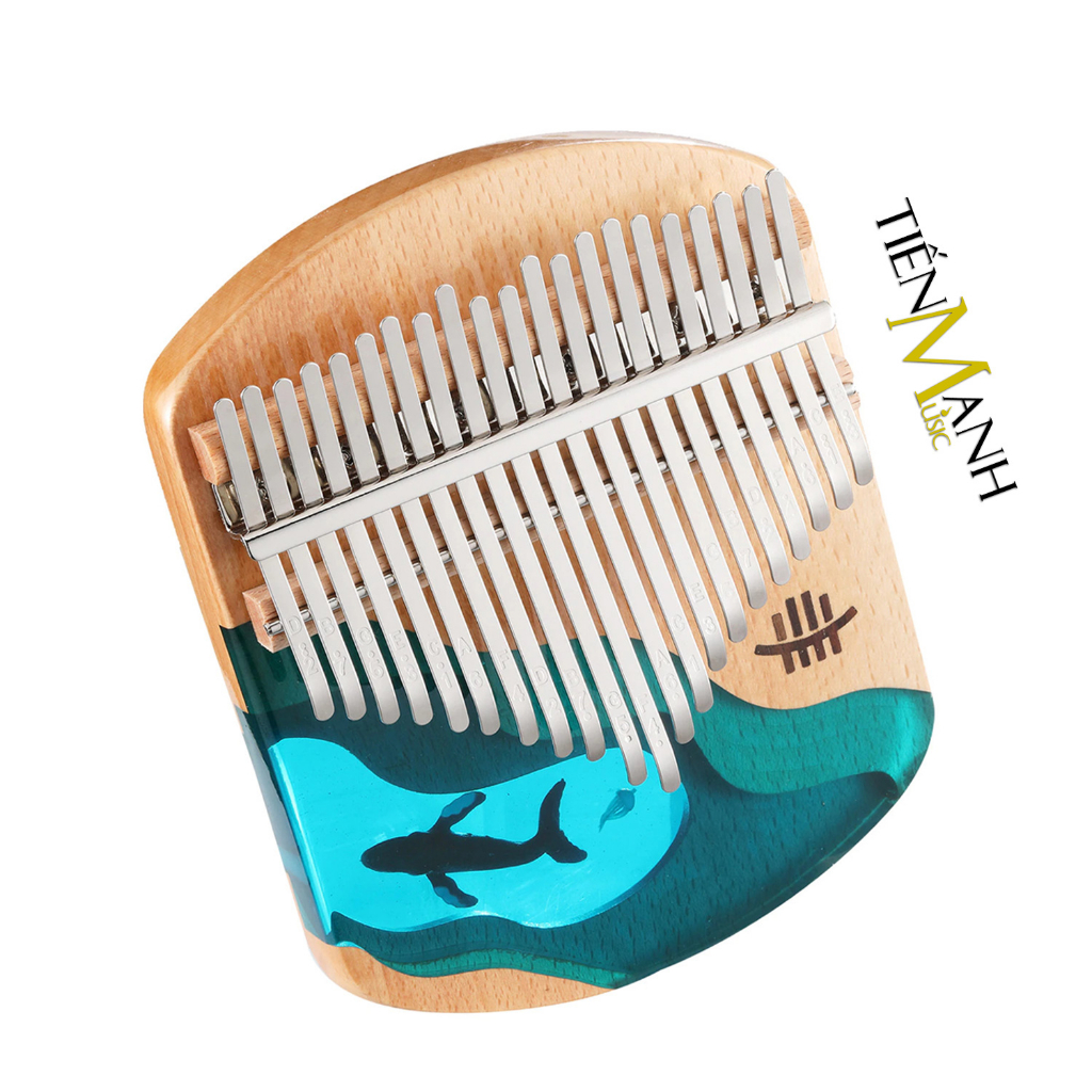 Đàn Kalimba Hluru Resin 21 Phím KW21 Hình Cá Heo, Voi - Acrylic Keo đổ nhựa Thủy Tinh hữu cơ trong suốt