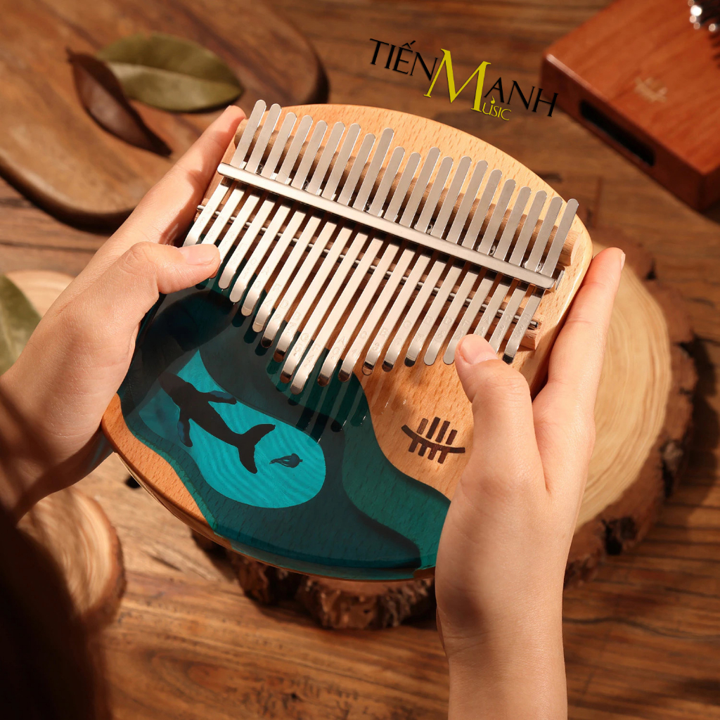 Đàn Kalimba Hluru Resin 21 Phím KW21 Hình Cá Heo, Voi - Acrylic Keo đổ nhựa Thủy Tinh hữu cơ trong suốt