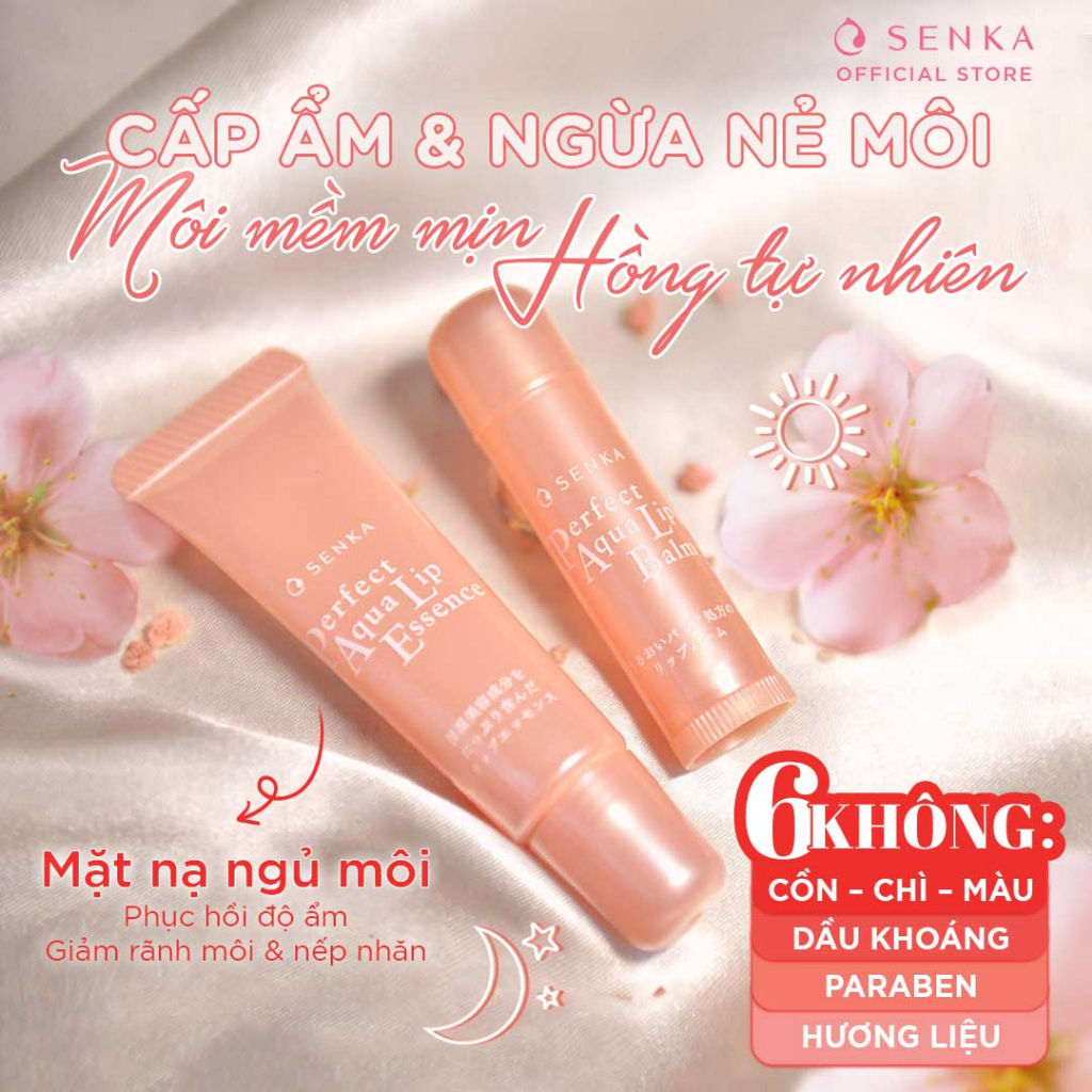Tinh Chất Dưỡng Môi Senka Cấp Ẩm & Ngừa Khô, Nẻ Môi Perfect Aqua Lip Essence 10Gr