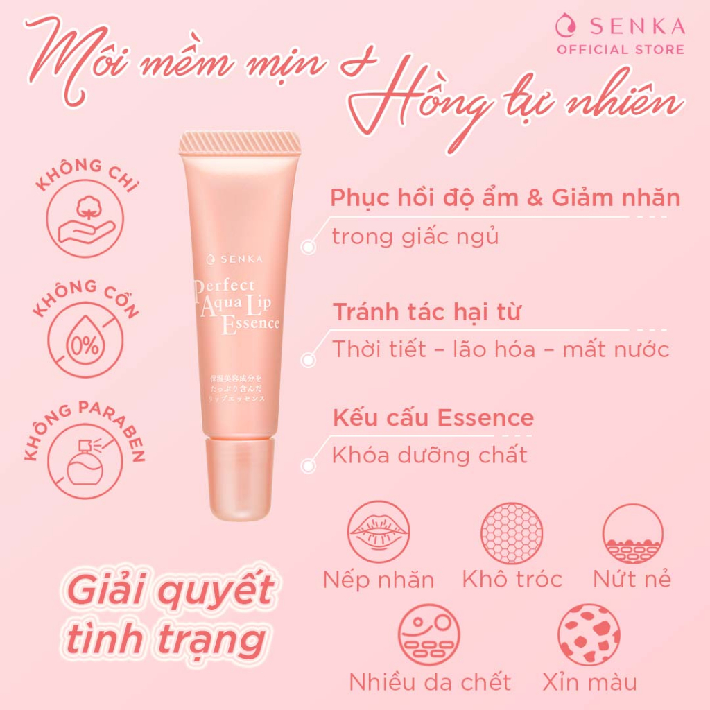 Tinh Chất Dưỡng Môi Senka Cấp Ẩm & Ngừa Khô, Nẻ Môi Perfect Aqua Lip Essence 10Gr