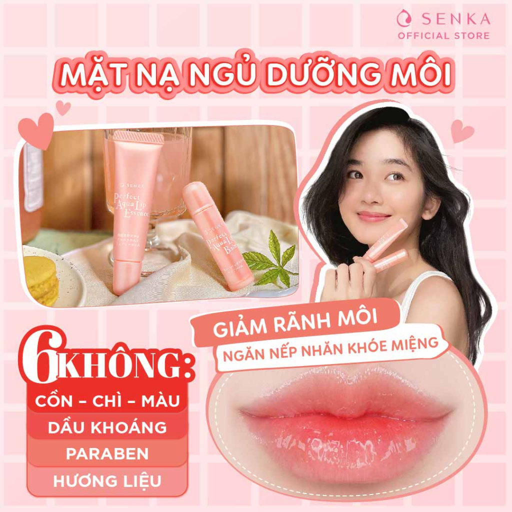 Tinh Chất Dưỡng Môi Senka Cấp Ẩm & Ngừa Khô, Nẻ Môi Perfect Aqua Lip Essence 10Gr