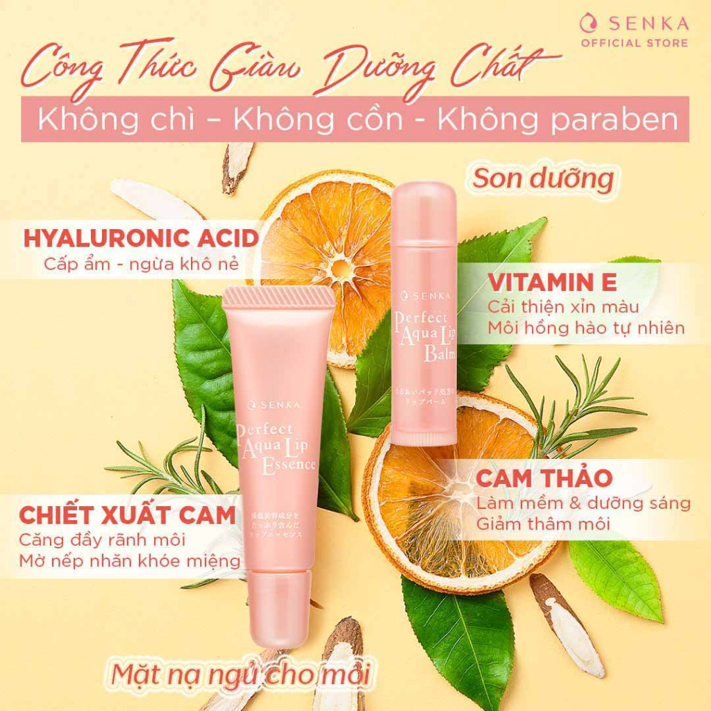 Tinh Chất Dưỡng Môi Senka Cấp Ẩm & Ngừa Khô, Nẻ Môi Perfect Aqua Lip Essence 10Gr