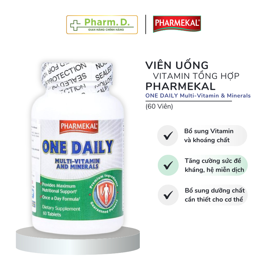 Viên Uống PHARMEKAL One Daily Multi-Vitamin And Minerals Bổ Sung Vitamin Và Khoáng Chất Tổng Hợp (60 Viên)