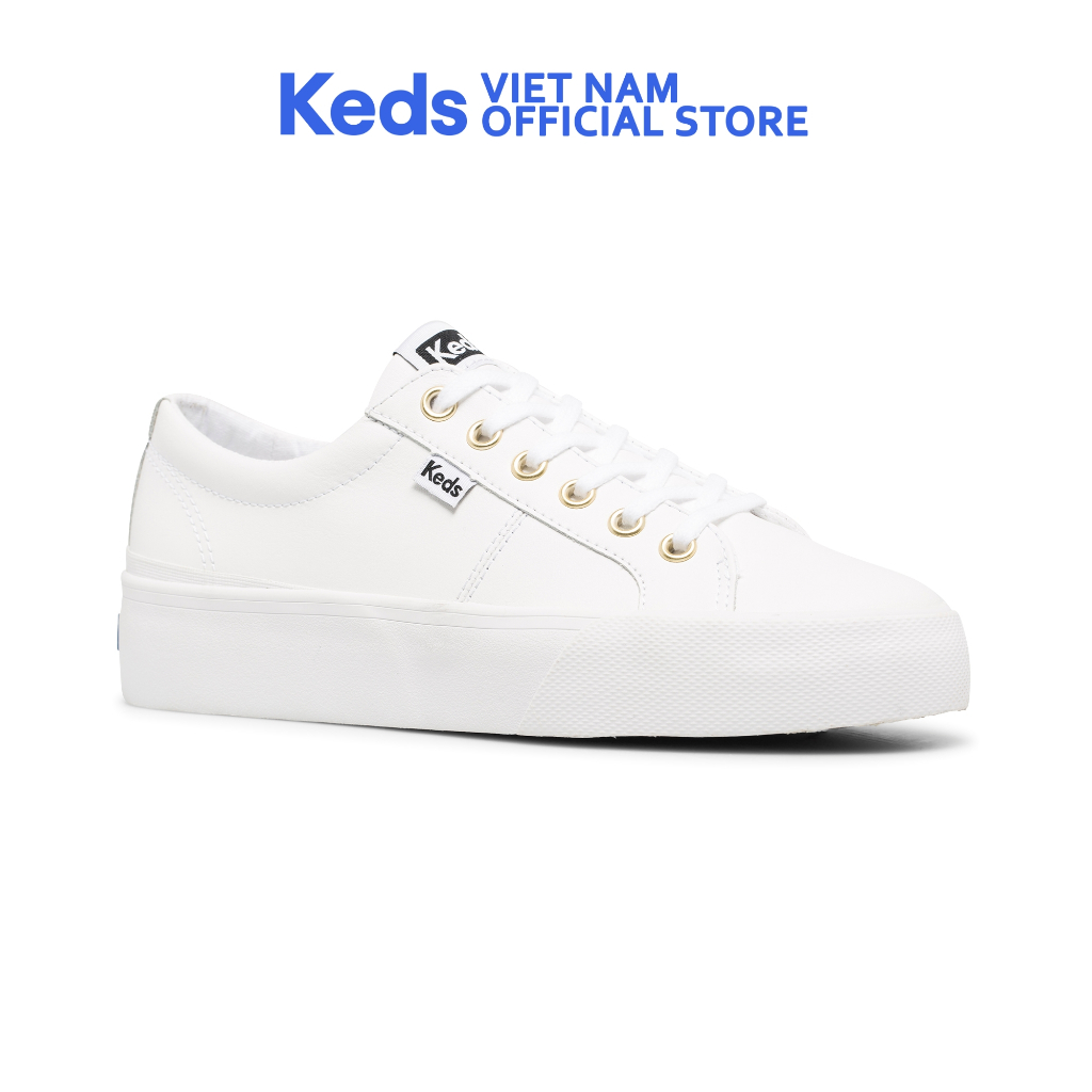 Giày Thể Thao Keds Nữ- Jump Kick Dou Leather White- KD064960