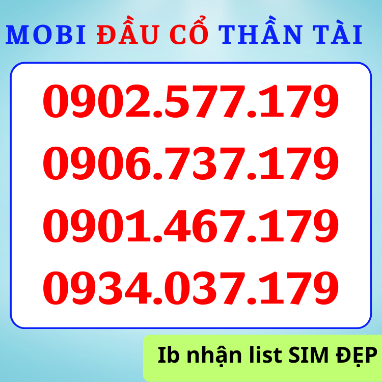 Sim mobifone số đẹp Đầu Cổ 09, Đuôi Thần Tài phong thủy 79, 39, sim mobi số đẹp dễ nhớ {ĐK chính chủ + ESIM: Miễn Phí}