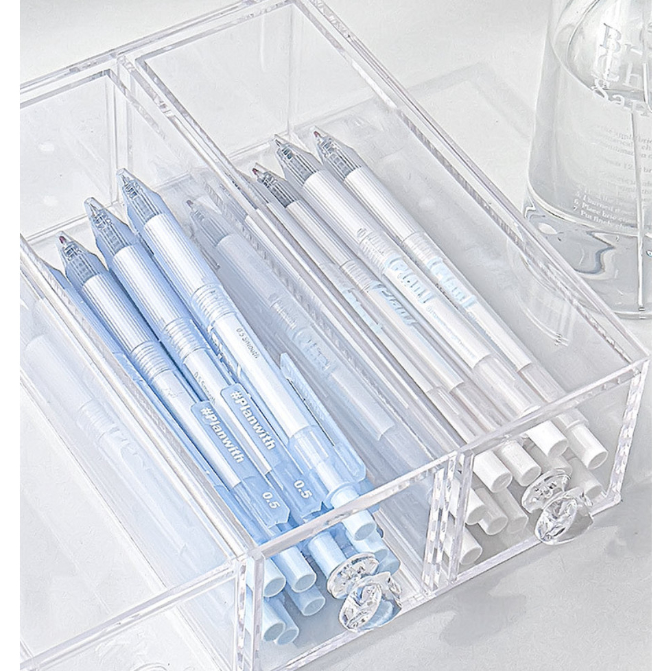 Bút gel Planwith mực đen ngòi 0.5mm vỏ màu xanh/trắng