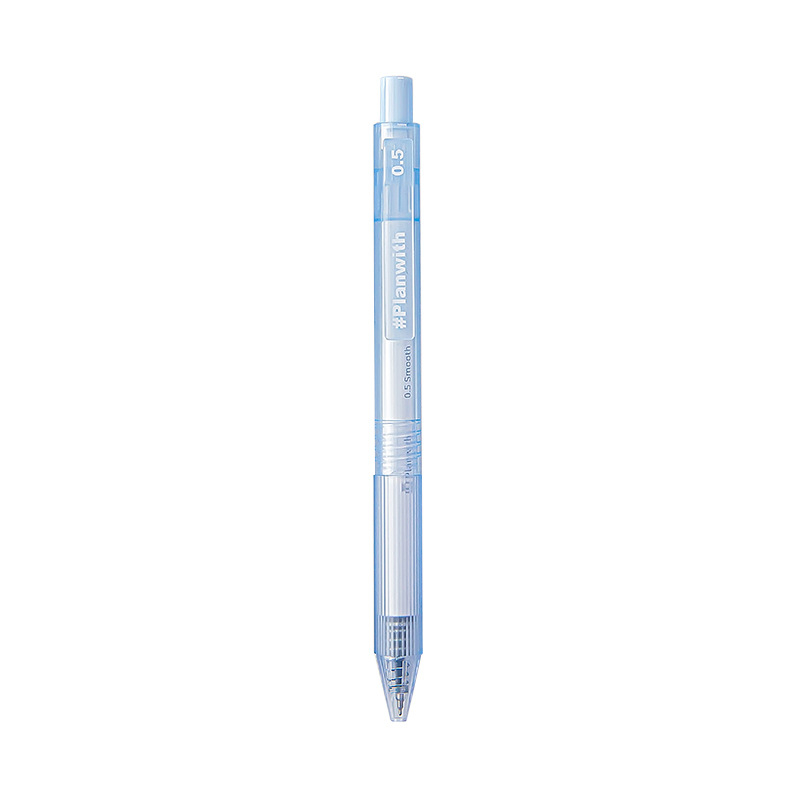 Bút gel Planwith mực đen ngòi 0.5mm vỏ màu xanh/trắng