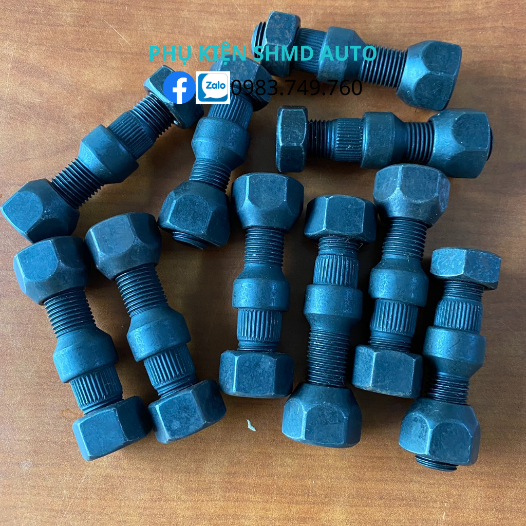 Bu lông bánh xe, ốc tắc kê, ecu, la zăng bánh xe, ốc lốp bánh sau xe bên lái, bên phụ xe Kia 1T4, Frontier.