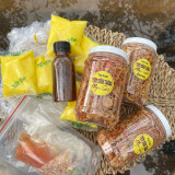 Bánh tráng phơi sương bơ tép hành phi + khô gà hành phi combo 200k_lĩnh beo