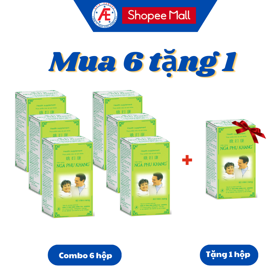 Combo 6 lọ Nga Phụ Khang 60v - mua 06 lọ tặng 01 lọ