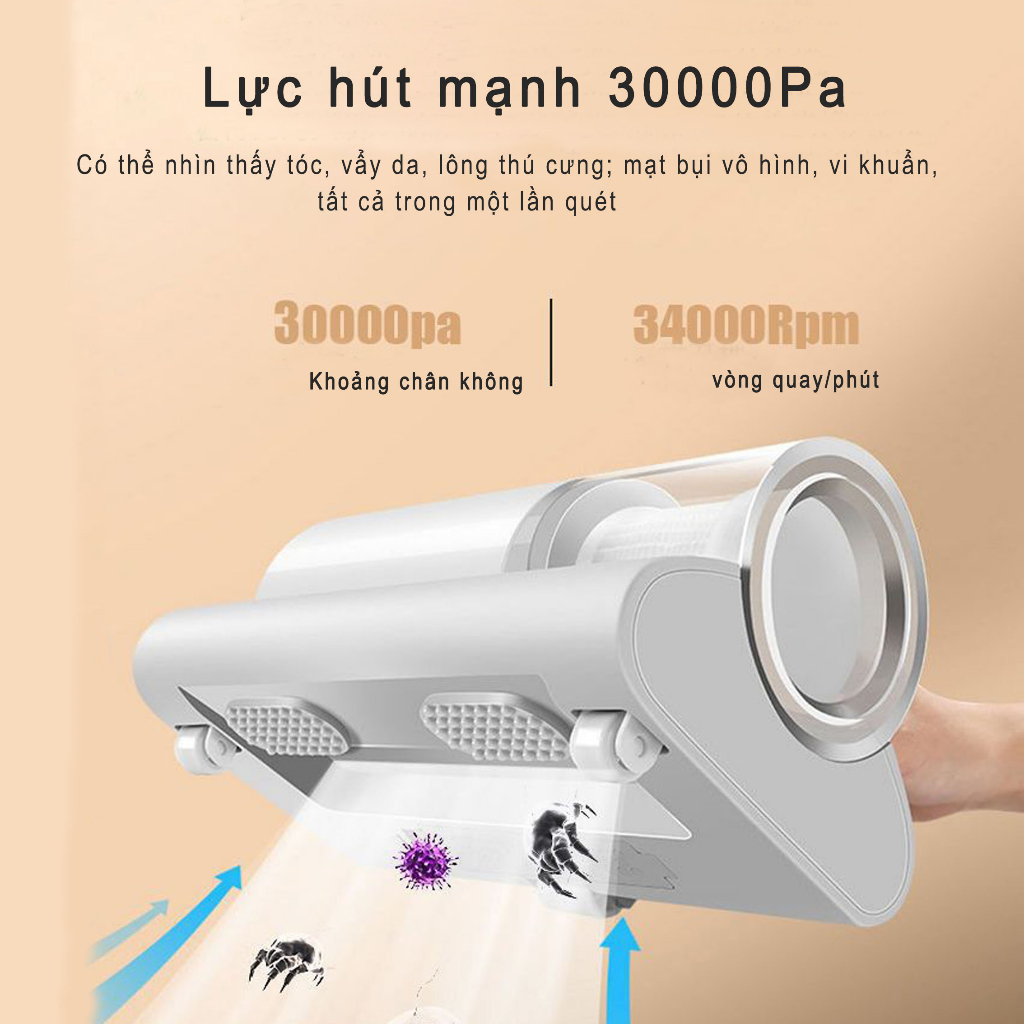 Máy hút bụi nệm, máy hút bụi cầm tay mini UV tiệt trùng sofa, giường,