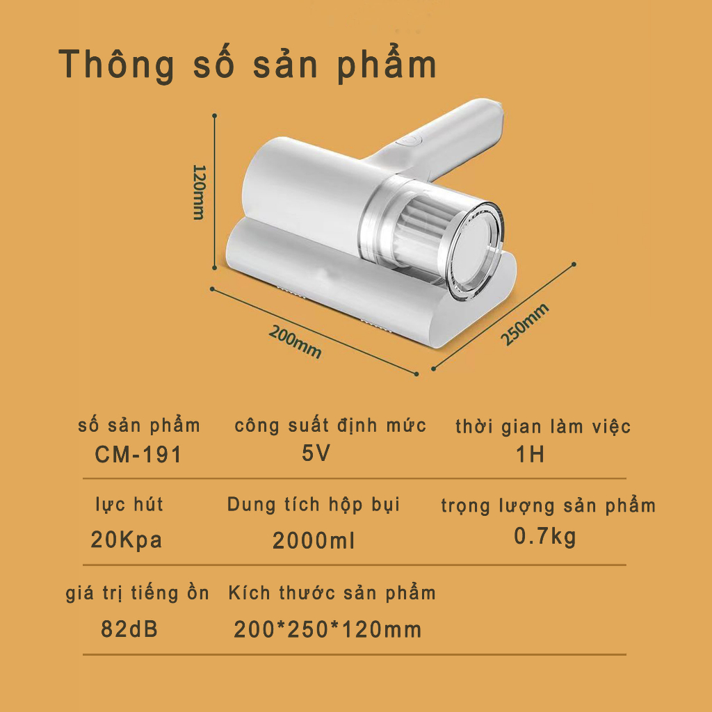 Máy hút bụi nệm, máy hút bụi cầm tay mini UV tiệt trùng sofa, giường,