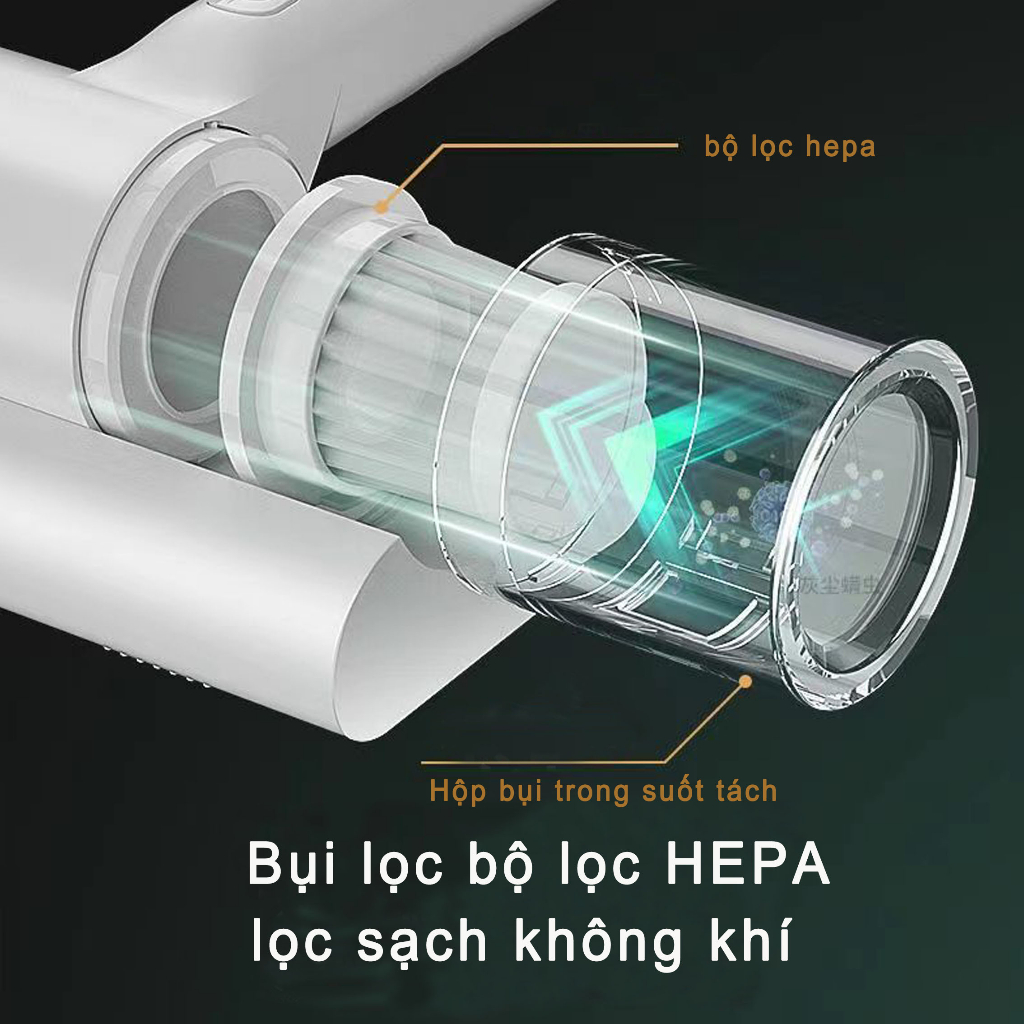 Máy hút bụi nệm, máy hút bụi cầm tay mini UV tiệt trùng sofa, giường,