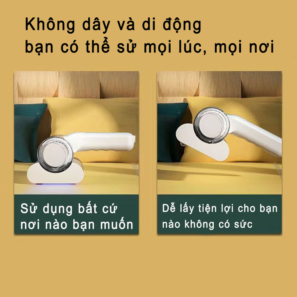Máy hút bụi nệm, máy hút bụi cầm tay mini UV tiệt trùng sofa, giường,