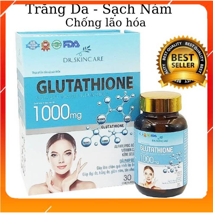 Viên Uống Trắng Da Glutathione 1000mg Glu 1000 Nâng Tone, Giảm Nám Sạm, Mờ Nếp Nhăn - MP06