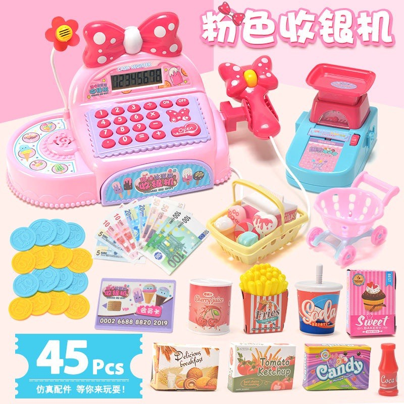 Đồ chơi bộ máy tính tiền siêu thị dễ thương cho bé, Máy tính tiền siêu thị Hello Kitty cao cấp cho bé