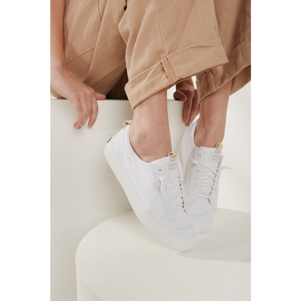 Giày Keds Nữ- Kickback Canvas White- KD066041