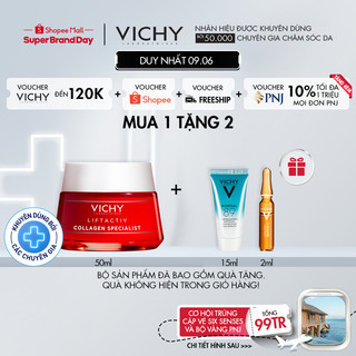 Bộ kem dưỡng săn chắc,ngăn ngừa lão hóa,làm sáng da Vichy Liftactiv CollagenSpecialist