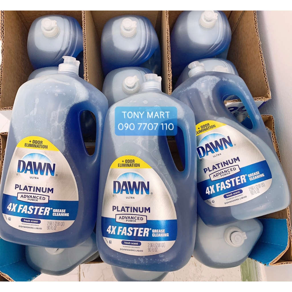 NƯỚC RỬA CHÉN ĐẬM ĐẶC 4X DAWN ULTRA PLATINUM ADVANCED POWER LIQUID DISH SOAP 2.66L