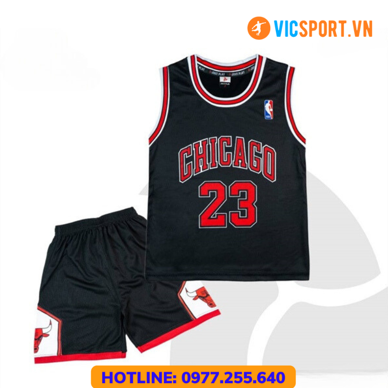 Bộ Quần Áo Bóng Rổ Trẻ Em Bulls Đủ Màu Loại 1 Cao Cấp,Thoáng Mát, Thấm Mồ Hôi - Vicsport