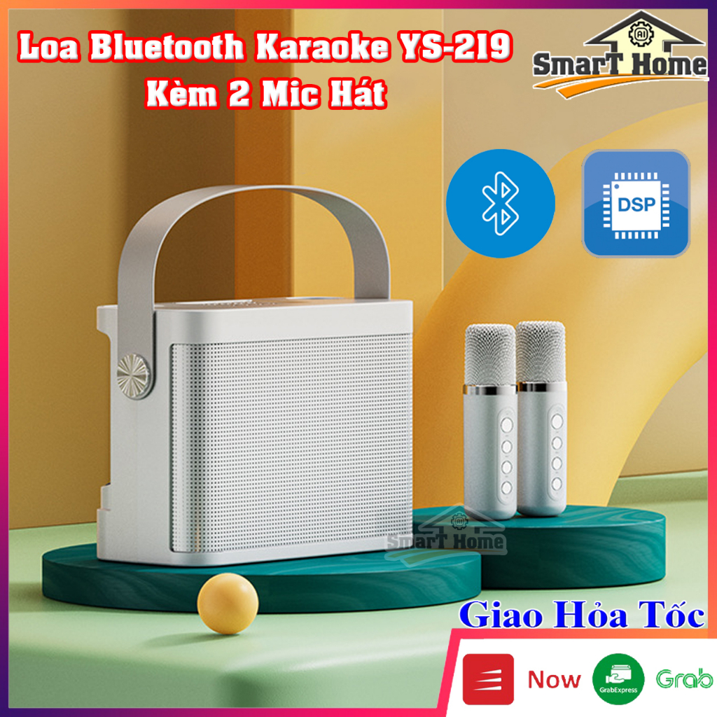 Loa Bluetooth Karaoke Mini YS219 Kèm 2 Mic - Loa Karaoke Mini Micro Không Dây Kết Nối AUX , USB , Thẻ Nhớ TF