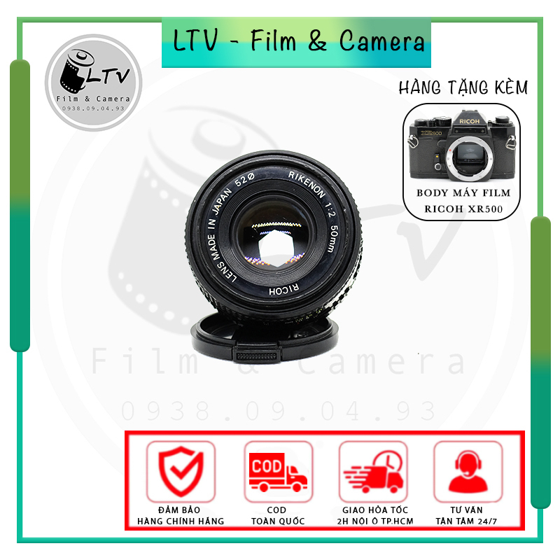Ống kính máy ảnh - Lens Ricoh 50mm f2 - Lens MF dùng được cho máy số hiện đại qa ngàm chuyển PK -