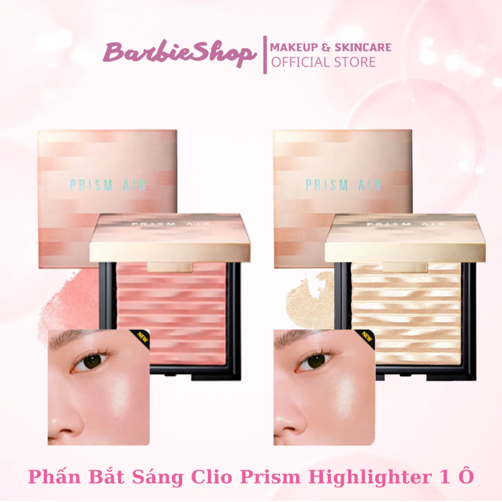 Phấn Nhũ Bắt Sáng Highlight CLIO Siêu Mịn Prism Air [01 - Gold Sheer + 02 - Fairy Pink + Duo]