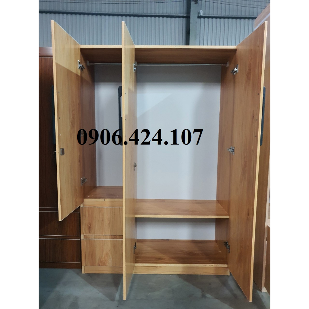 Tủ nhựa cao cấp ecoplast 3 cánh ,lề giảm chấn , ray 3 tầng