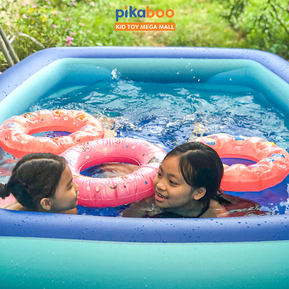 (XẢ KHO SIZE TO 50%) Bể bơi cho bé, Phao bơi trong nhà 260cm cao cấp Pikaboo 3 tầng van bơm riêng biệt đáy 1 lớp