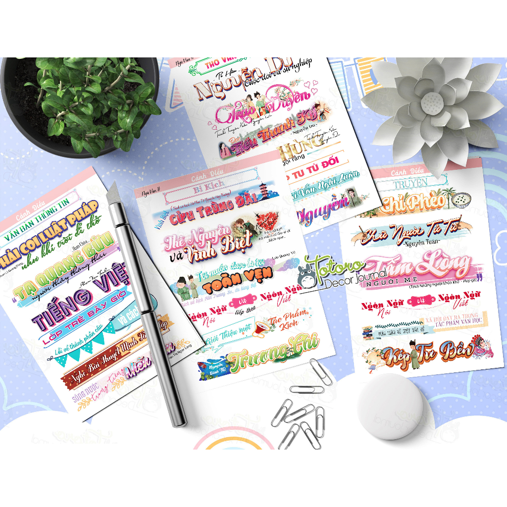 Văn 11 CÁNH DIỀU, sét 9 tấm tiêu đề