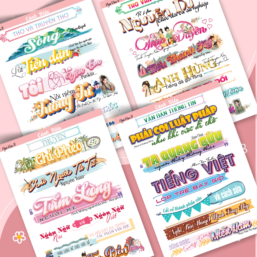 Văn 11 CÁNH DIỀU, sét 9 tấm tiêu đề