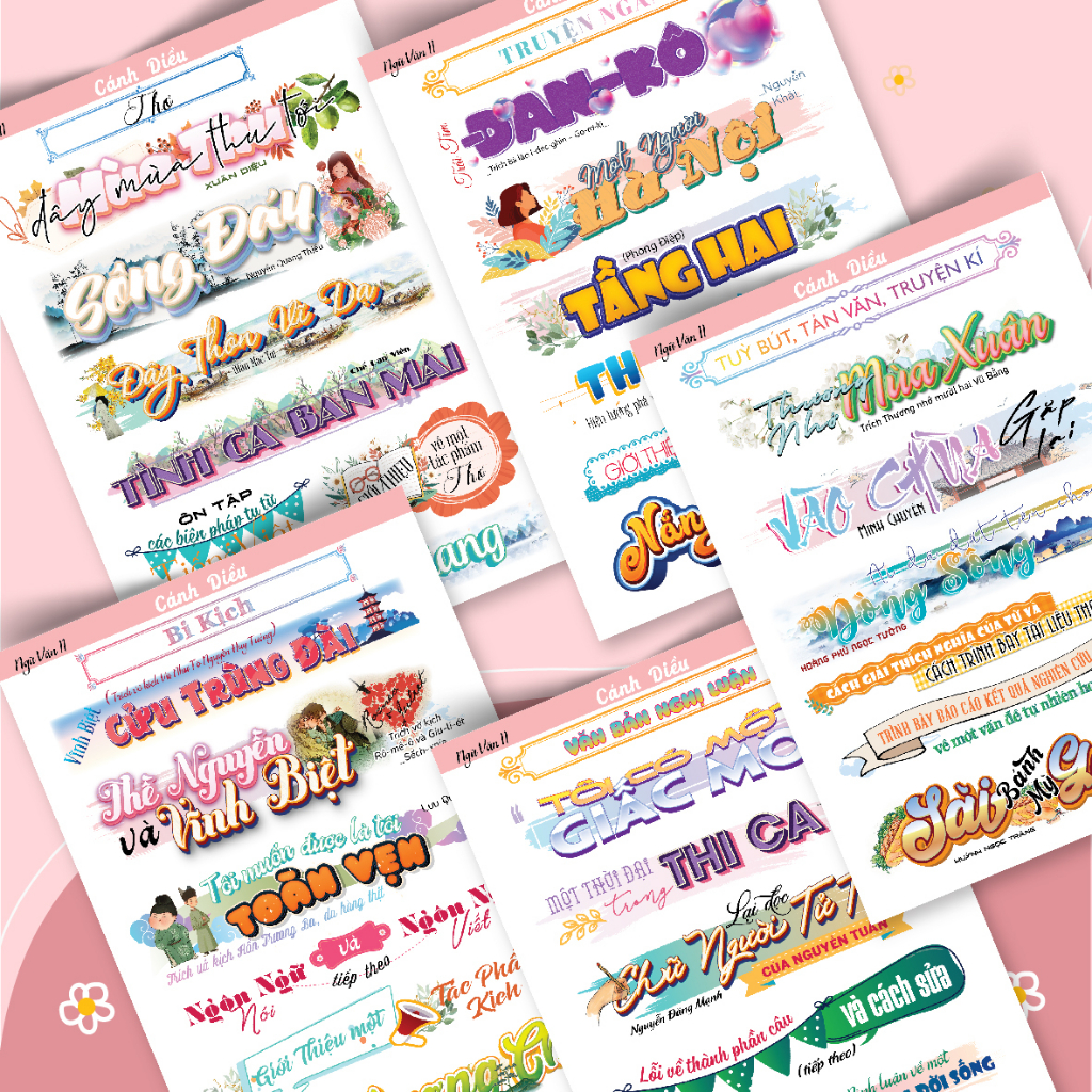 Văn 11 CÁNH DIỀU, sét 9 tấm tiêu đề