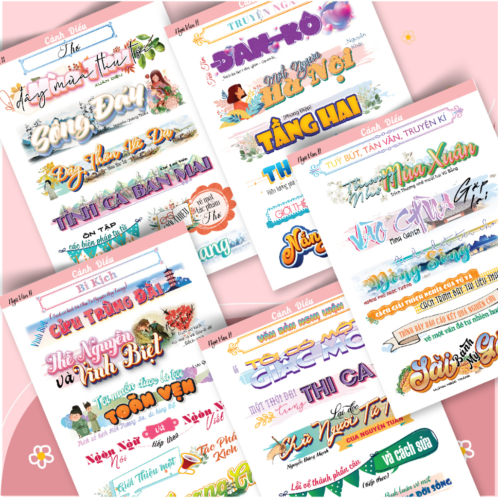Văn 11 CÁNH DIỀU, sét 9 tấm tiêu đề
