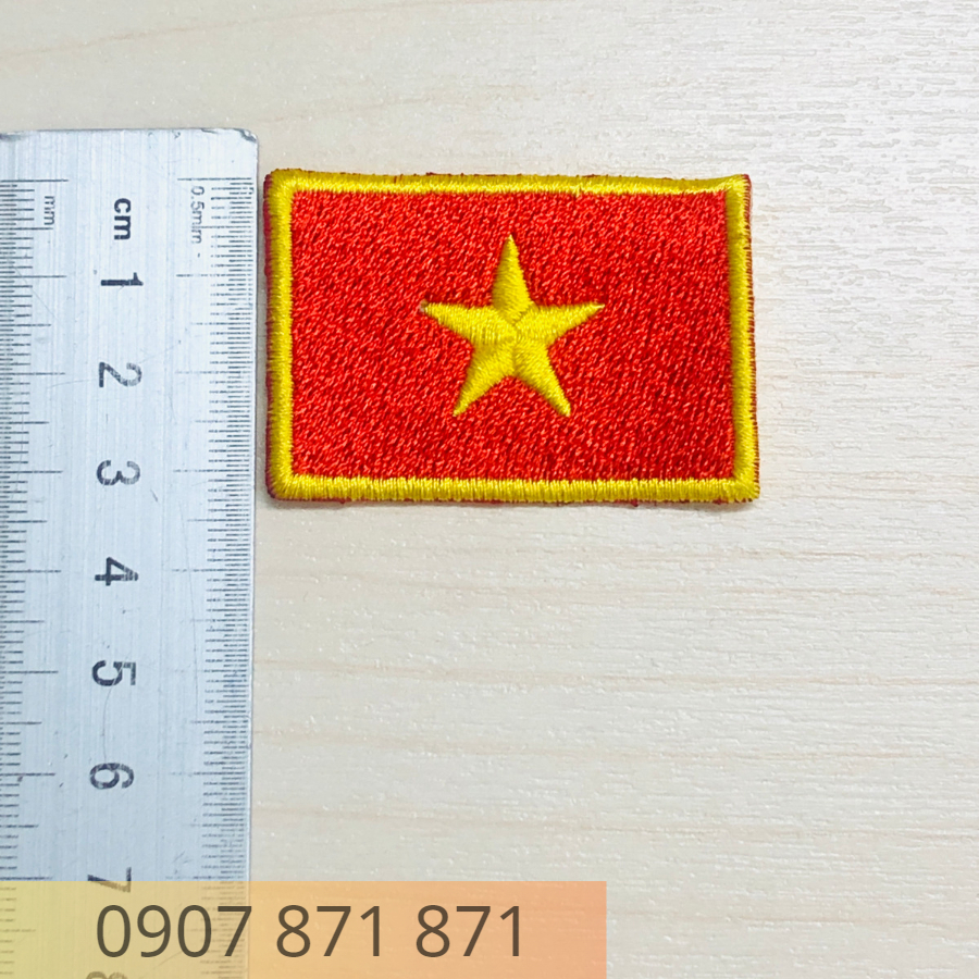Logo Hình Lá Cờ Việt Nam Thêu Sẵn