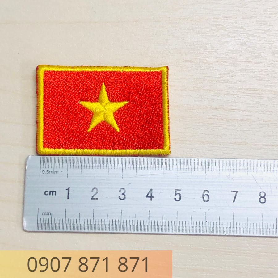 Logo Hình Lá Cờ Việt Nam Thêu Sẵn