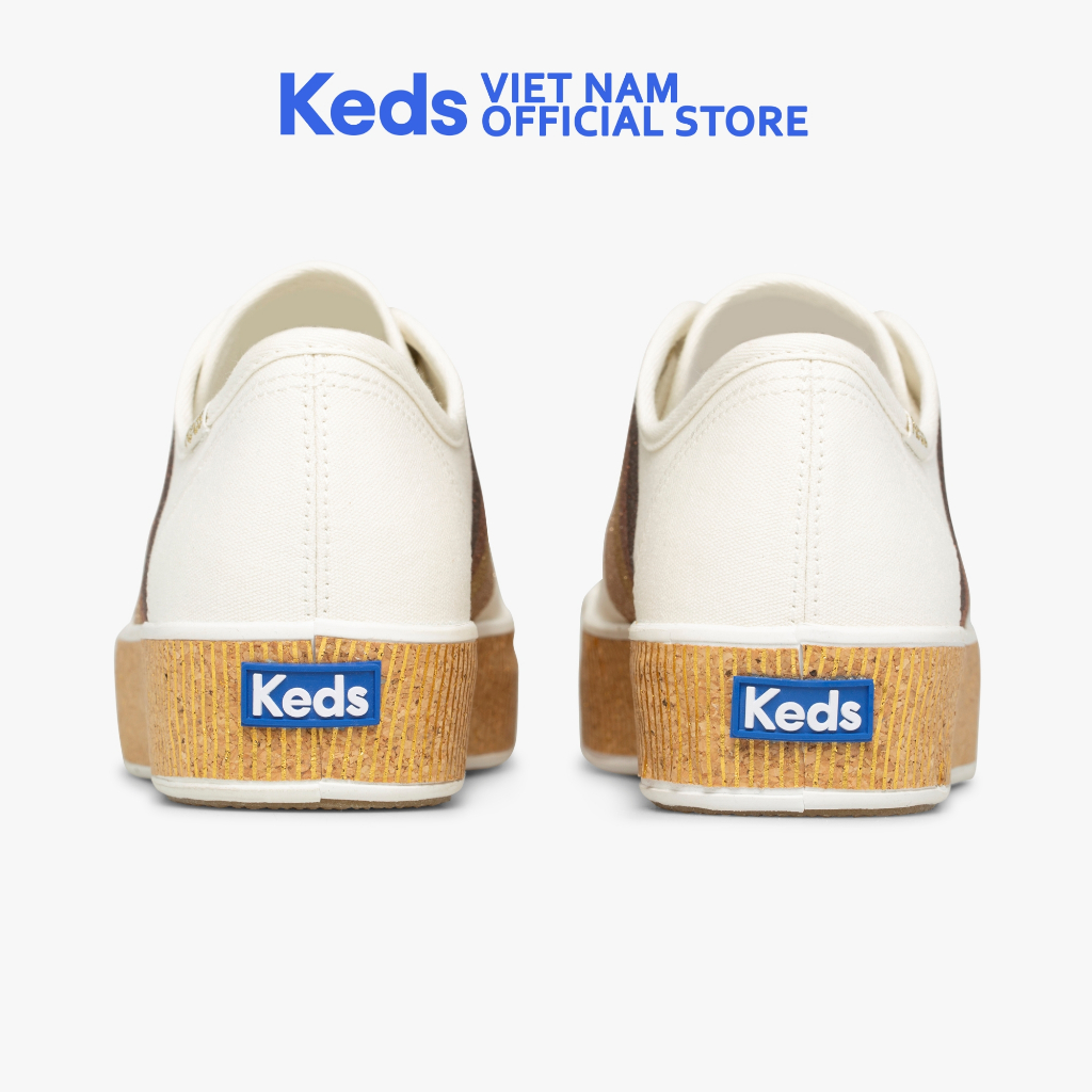 Giày Thể Thao Keds Nữ- Triple Kick Glitter Deco Canvas White- KD065997