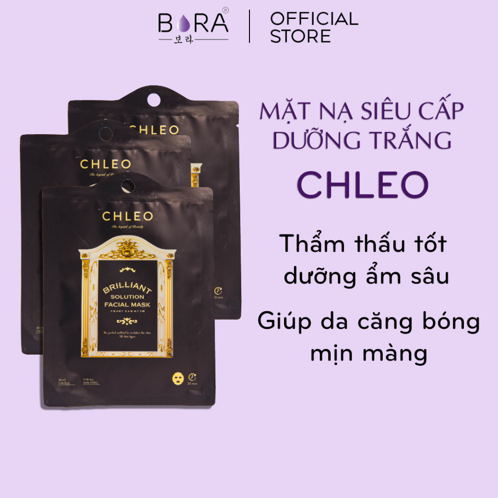 COMBO 100 Mặt Nạ Collagen BORA CHLEO Cấp Ẩm Dưỡng Trắng Da Hiệu Quả Gói 30ml