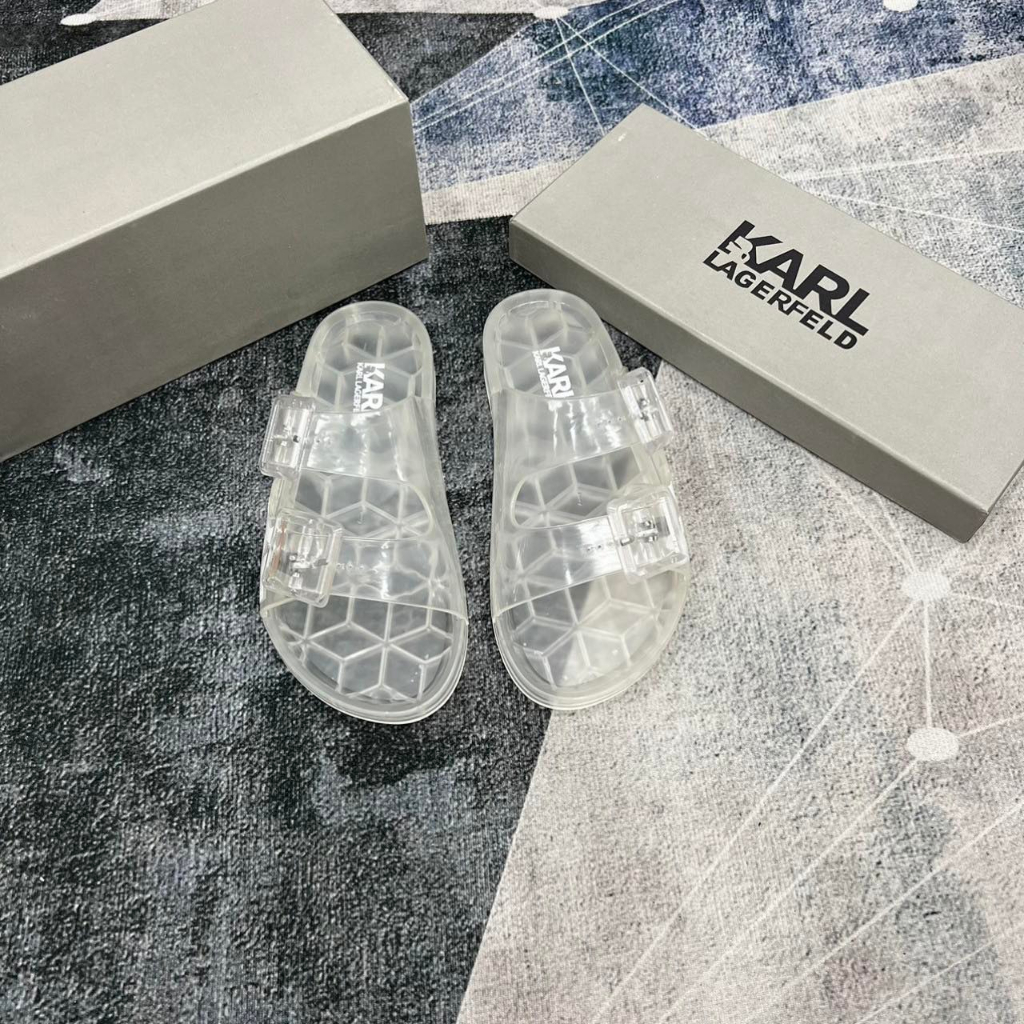 Dép Sandald Karl In Chữ Siêu Đẹp - Dép Quai Ngang Karl Trong Suốt Siêu Chất