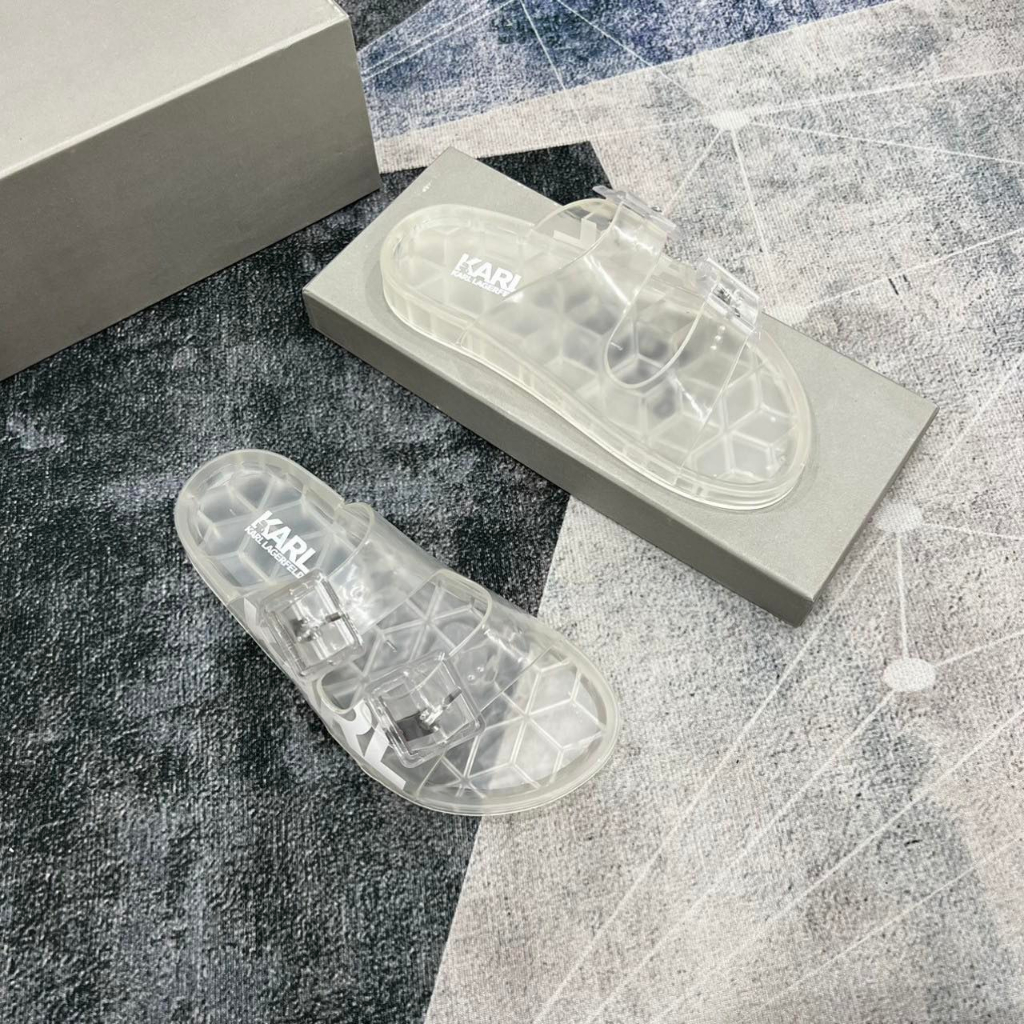 Dép Sandald Karl In Chữ Siêu Đẹp - Dép Quai Ngang Karl Trong Suốt Siêu Chất