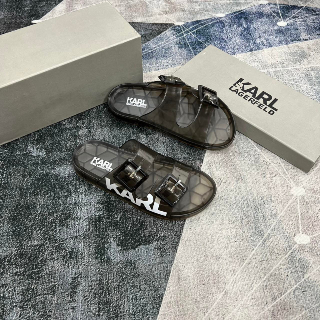 Dép Sandald Karl In Chữ Siêu Đẹp - Dép Quai Ngang Karl Trong Suốt Siêu Chất