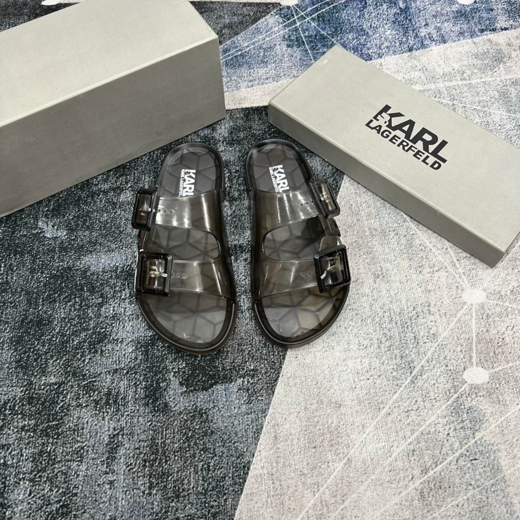 Dép Sandald Karl In Chữ Siêu Đẹp - Dép Quai Ngang Karl Trong Suốt Siêu Chất