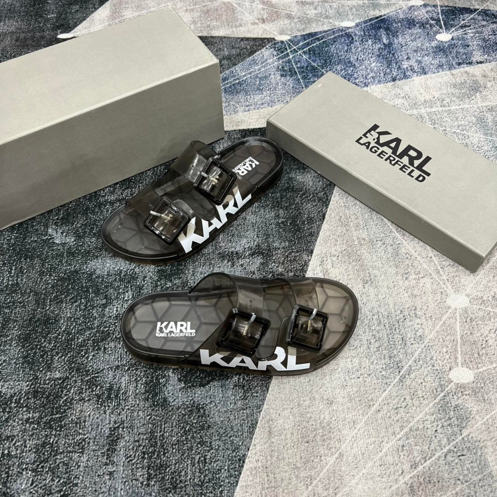Dép Sandald Karl In Chữ Siêu Đẹp - Dép Quai Ngang Karl Trong Suốt Siêu Chất