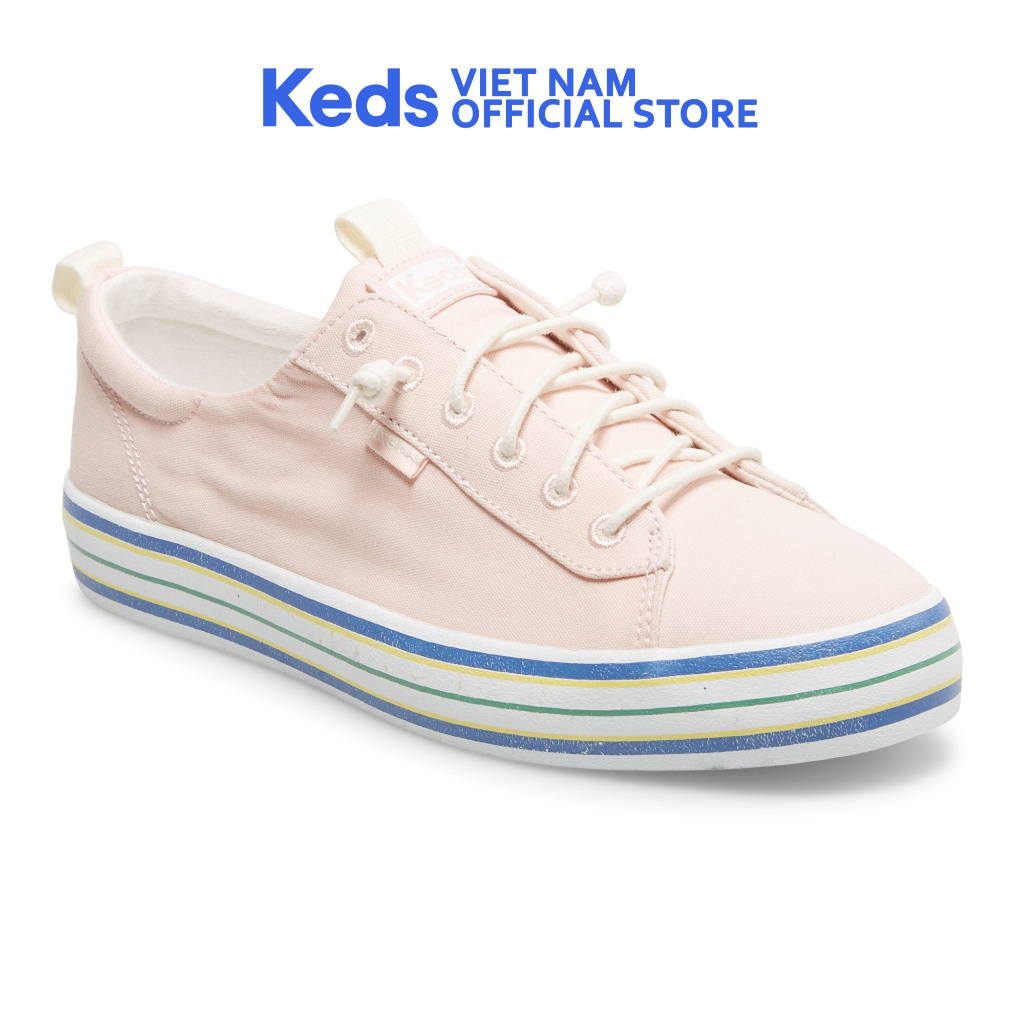 Giày Keds Nữ- Kickback Canvas Striple Foxing Pink- KD066327